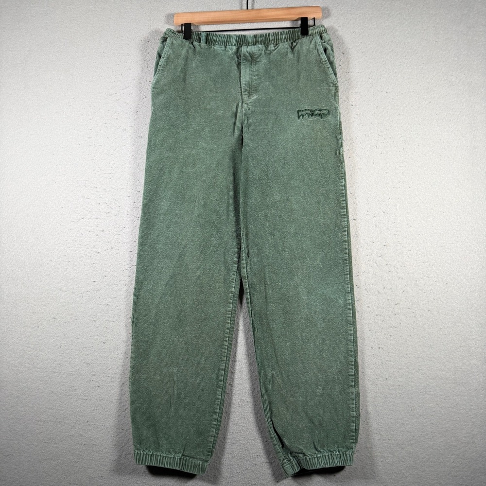Men's Green Corded Jogger Sweatpants